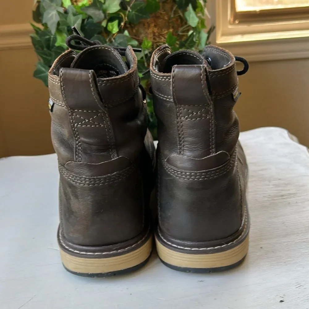 KEEN Men's Dark Brown Lace Up Waterproof Leather Oil Resistant,Utility Boots 10